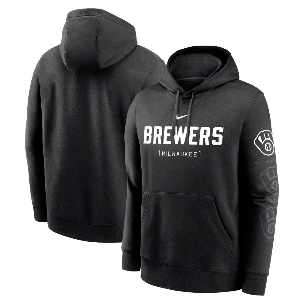 Nike Men's Milwaukee Brewers Black Hoodie Size XL